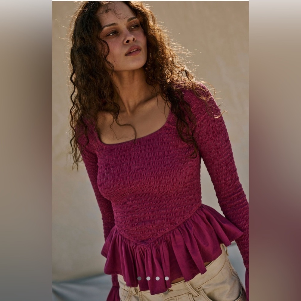 NWT free people tropical vibes top pink sweetheart XS